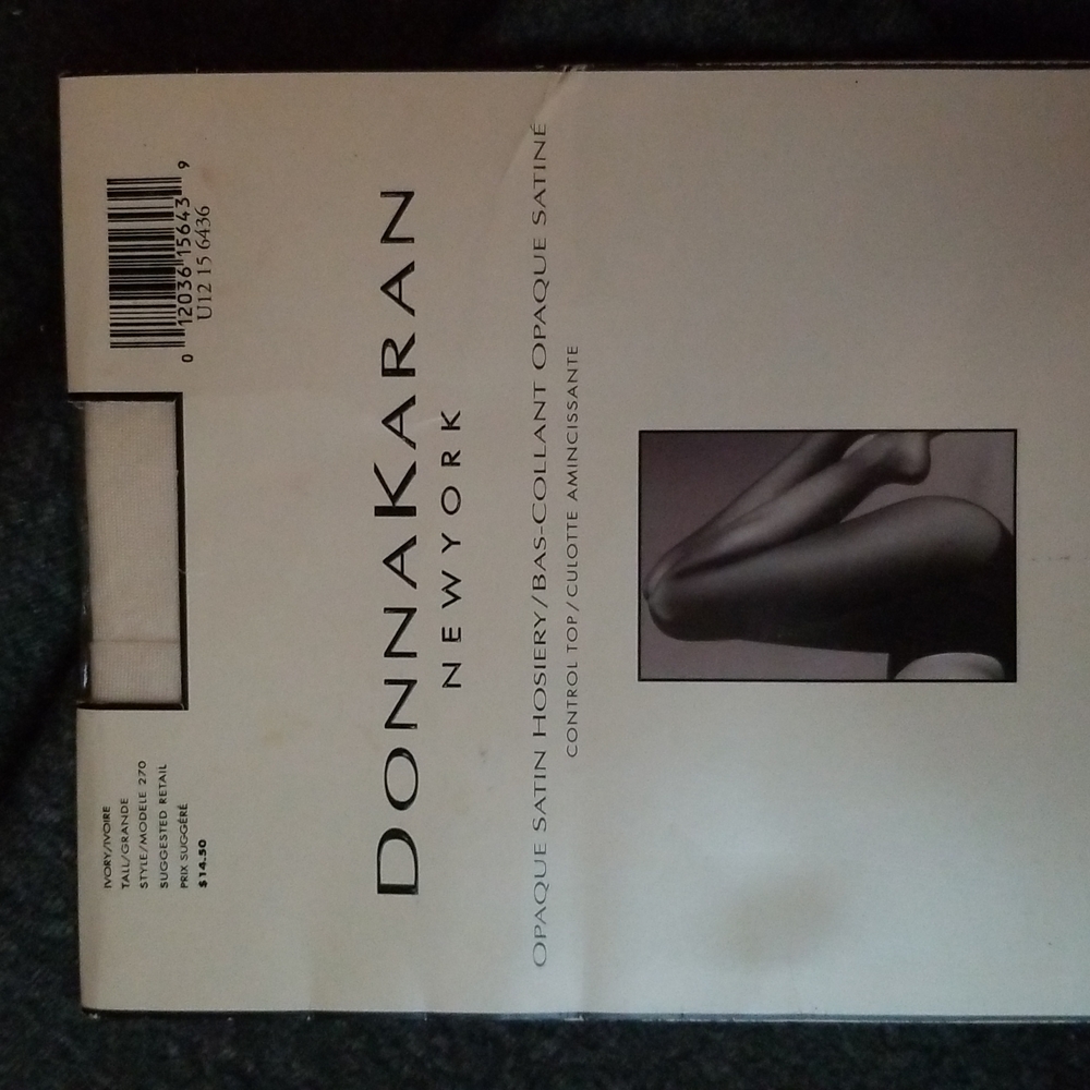 Donna Karan Opaque Satin Hosiery: MIDNIGHT NAVY, Size TALL, Control Top